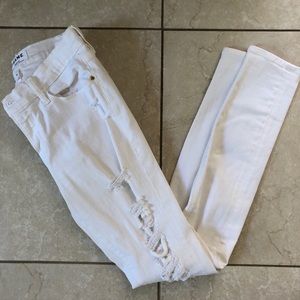 Frame ripped white jeans size 28